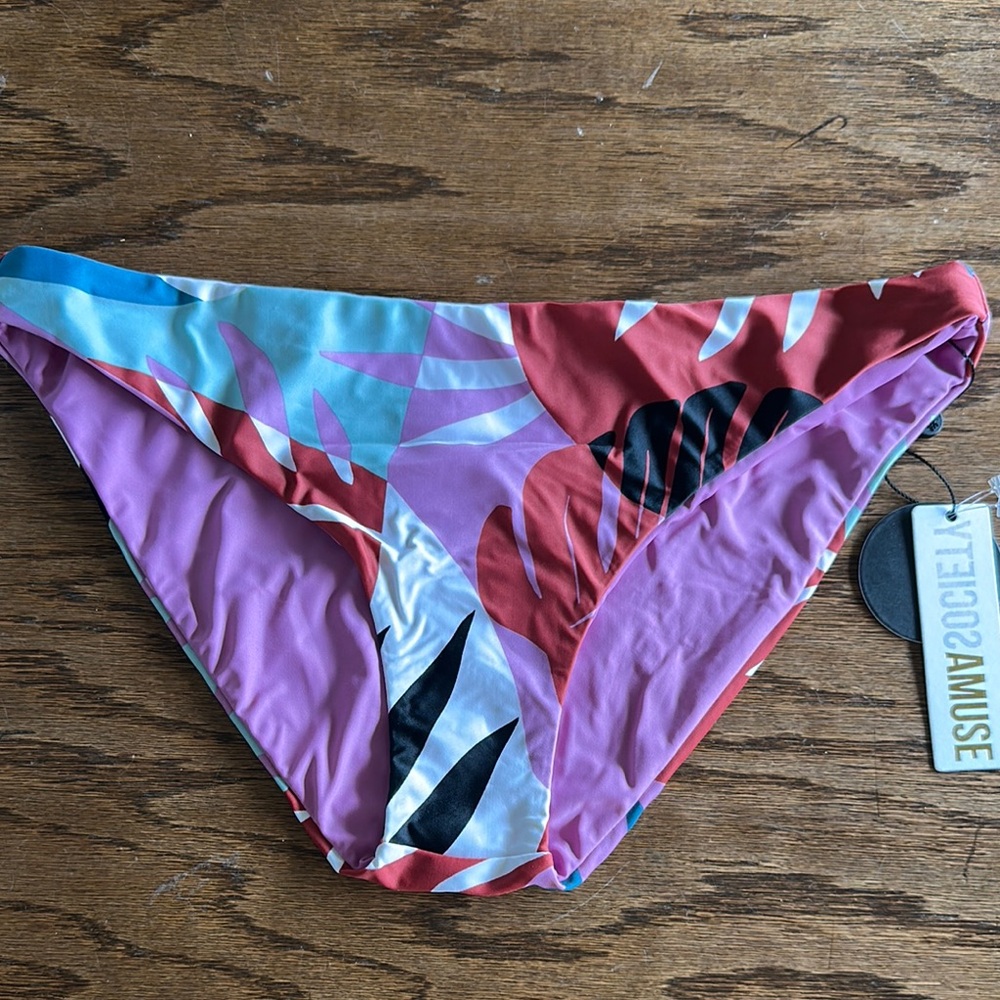 Amuse Society Red and Pink Bikini Swim